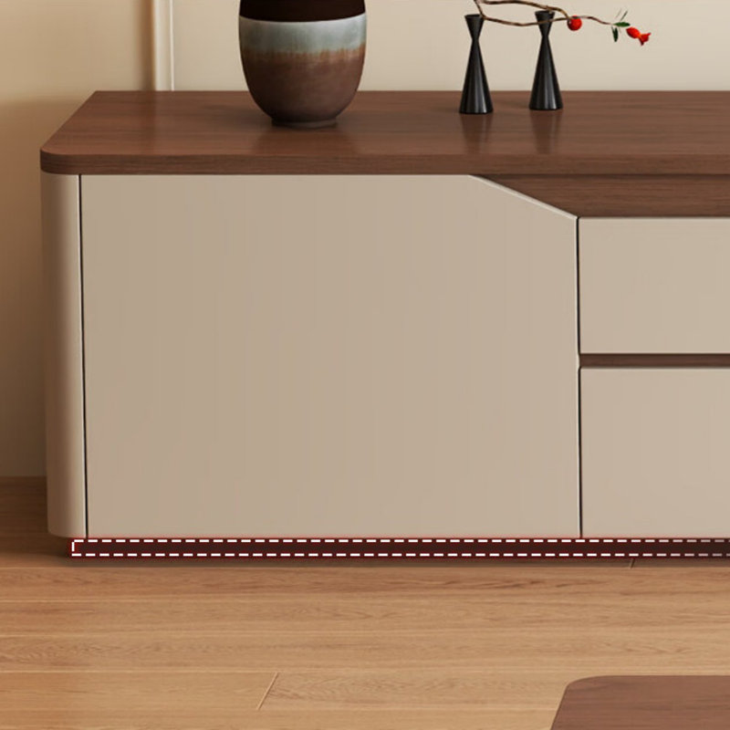 Meuble télé simple et léger, Kaki/Brun noisette