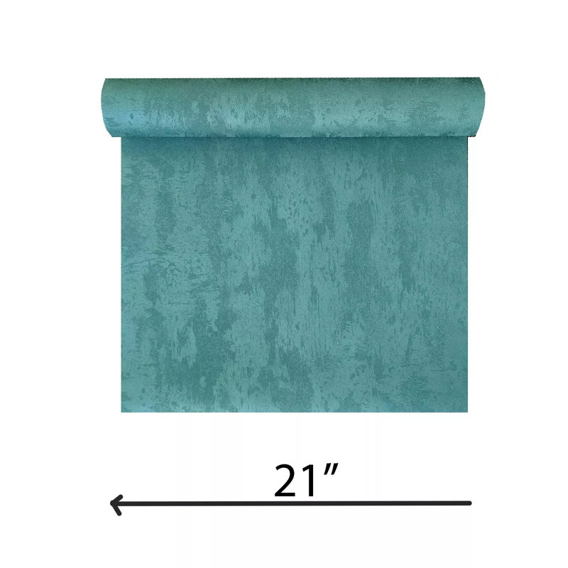 Papier peint texturé plâtre uni bleu sarcelle