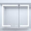 36 po Armoire à pharmacie rectangulaire en aluminium argenté l 30 po x H 30 po avec fonction DEL intégrée, horloge et fonction de brouillard