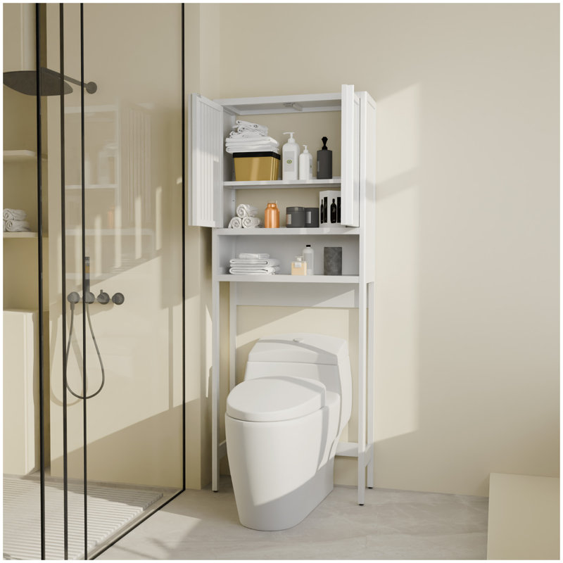 Toilet storage shelf, Private bathroom, Laundry room, Space-saving, white