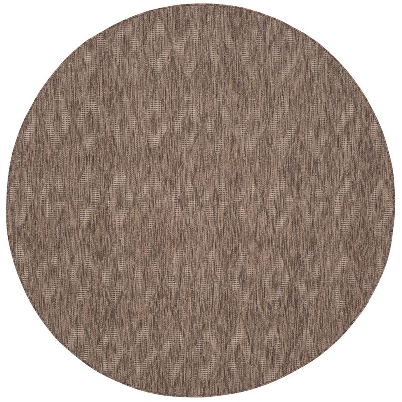 Courtyard Performance Geometric Indoor/Outdoor Area Rug, Round 5'3"