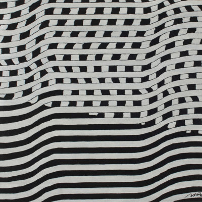 Tapis noir/blanc contemporain