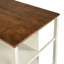 Îlot de cuisine rustique en bois massif, table de préparation en bois d'hévéa avec 2 tablettes ouvertes pour petits espaces