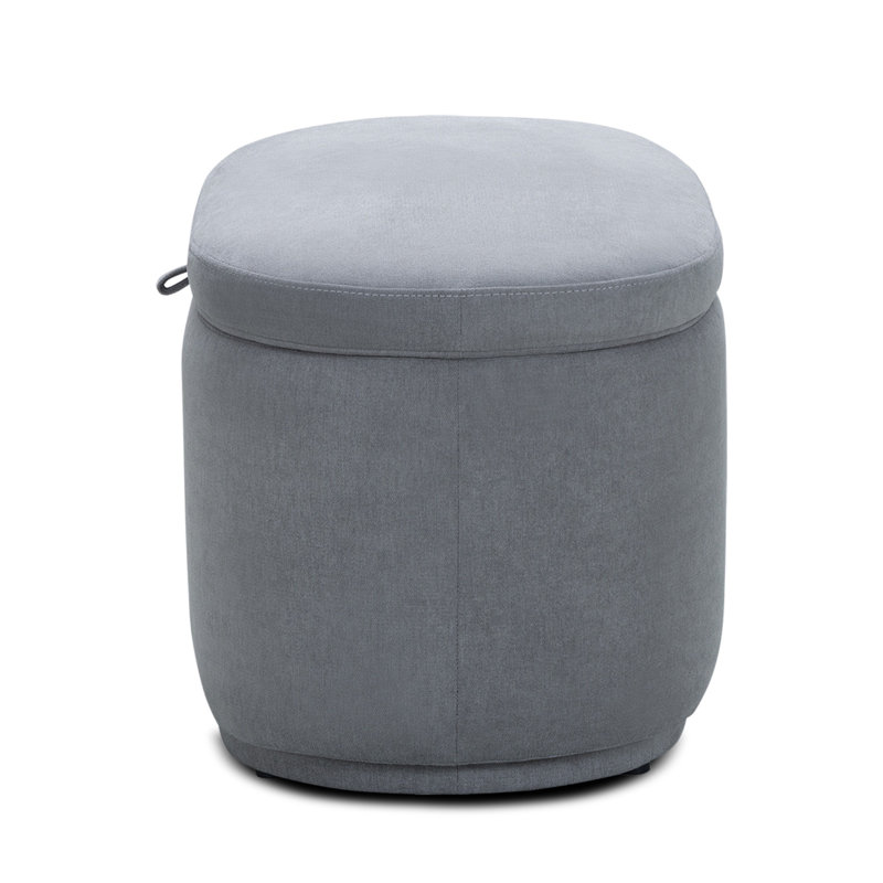 The Storage Ottoman, Gray Cotton Blend