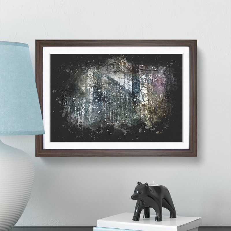 Colourful Forest - Framed Print, 24cm H x 33cm W x 2cm D, Walnut Framed