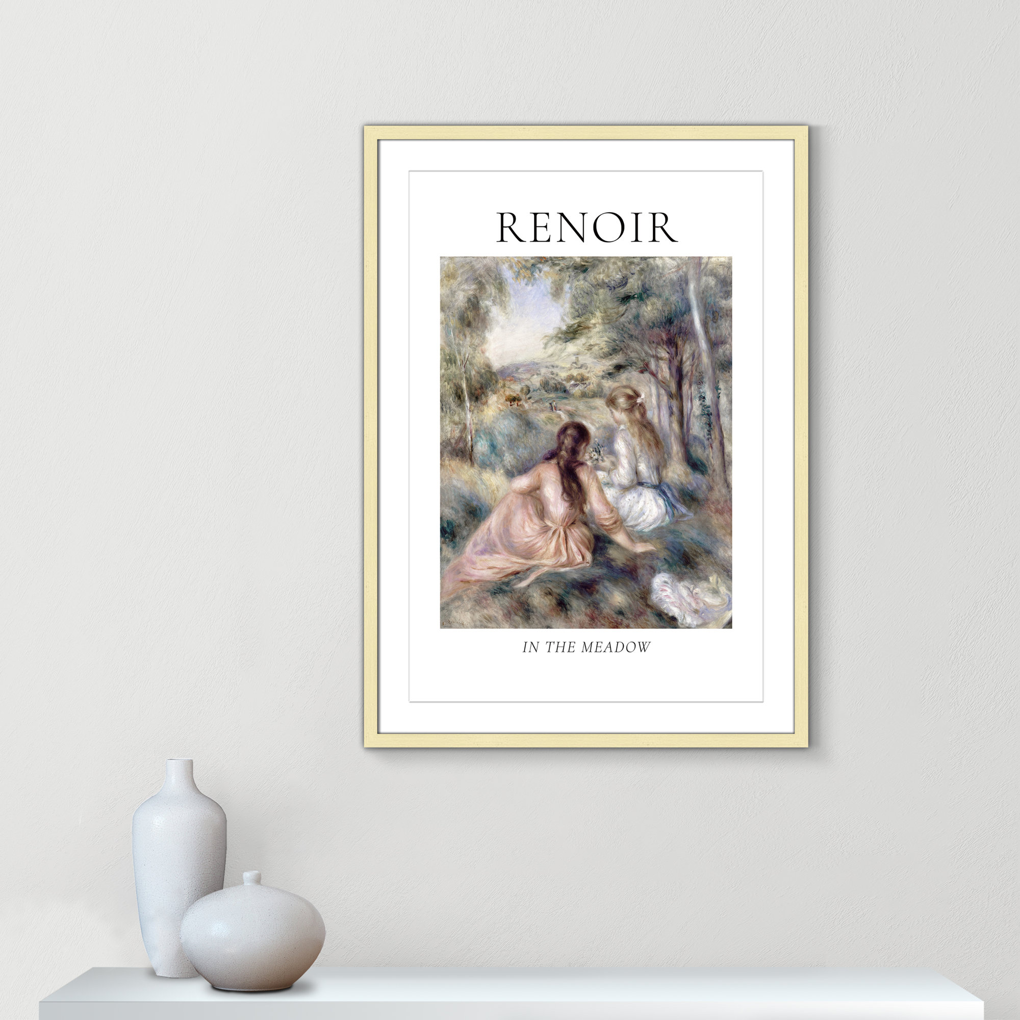 Old Masters Collection " In The Meadow " by Auguste Renoir, Yes, 35.5" H x 25.5" W x 1.25" D, Gold Single Picture Frame