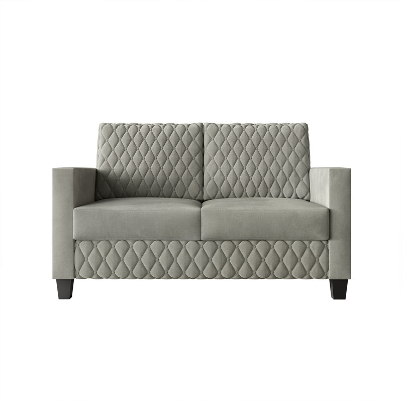 Causeuse en velours, Gris