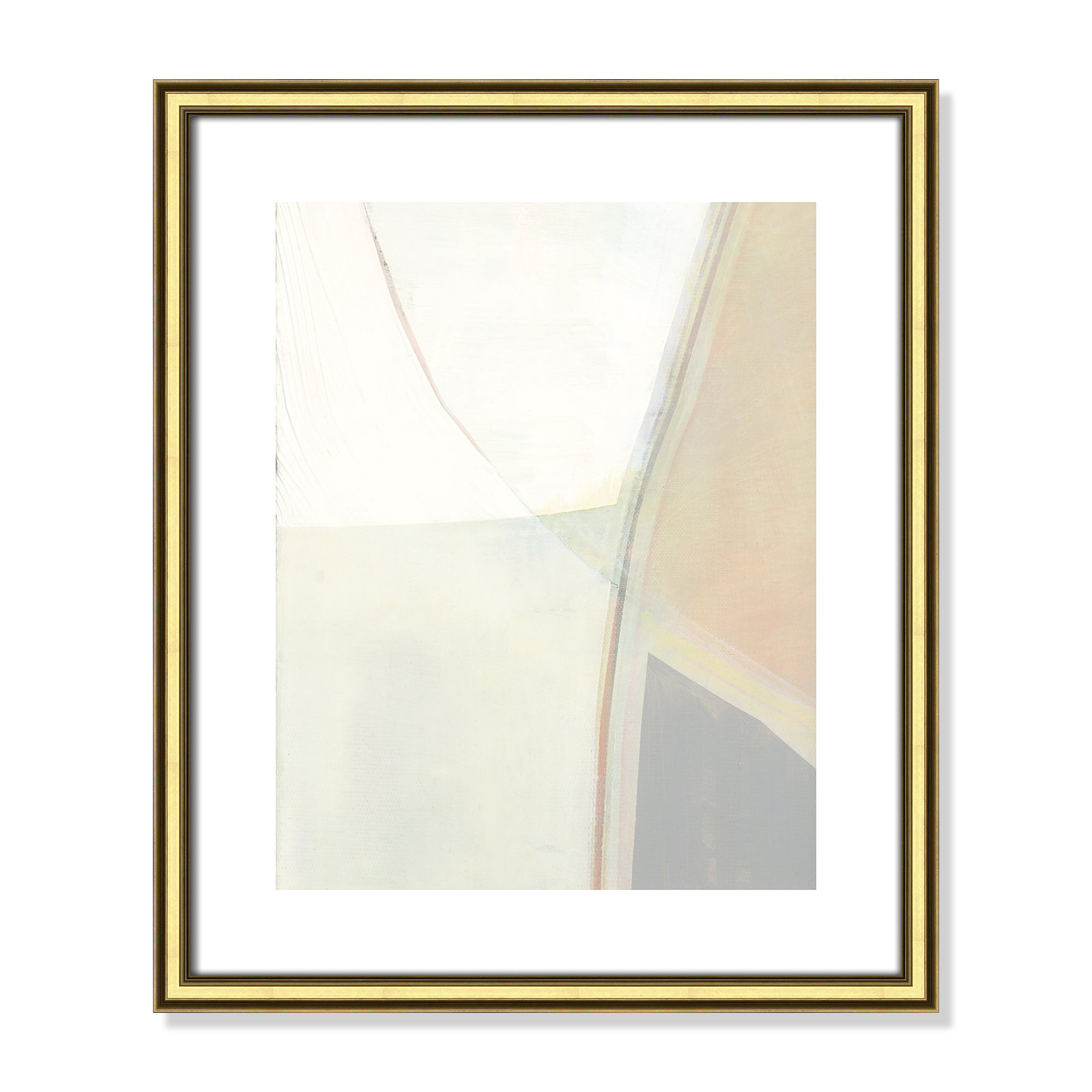 In Neutral II - Painting Print, Gold Framed Paper, 19" H x 16" W x 0.88" D