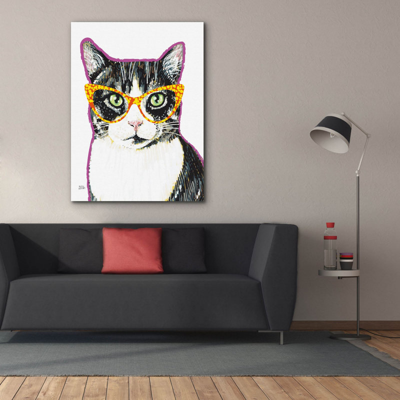 Art mural sur toile Trinx «Bespectacled Pet 3» par Melissa Averinos, H 54 po x l 40 po x P 1,5 po