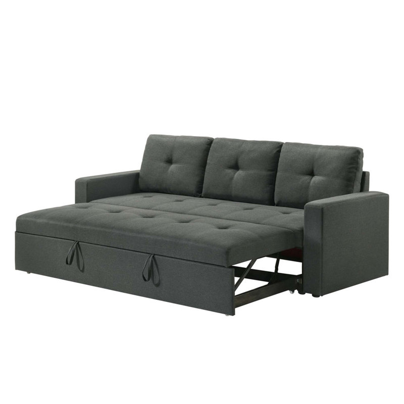 Canapé-lit en tissu de 83,5 pouces de large Bergamo avec coussins capitonnés pour une assise confortable et une conversion facile au lit