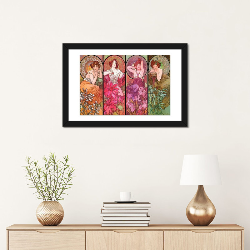«The Precious Stones (Ruby, Emerald, Amethyst, Topaz), 1900», reproduction sur toile, H 16 po x l 24 po x P 1 po, Blanc