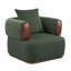 Chaise d'appoint rembourrée en velours avec accoudoirs et coussin ronds-124593785-124593784