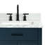 Meuble-lavabo simple Jameal de 36 po en bois massif avec comptoir en marbre de Carrare de 0,75 po et lavabo ovale dÃ©calÃ© Ã  droite-598961053-566077834-566077835