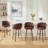 Counter Height Swivel Bar Stools With Water-Resistant Upholstered Seat Wide Backrest And Wooden Legs (Set of 4)-288038009-288038014