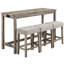 Table de bar 4 pièces avec prise de courant pour différentes pièces - surface en grain de bois, tabourets confortables, mousse à haute élasticité, prise facile à assembler, coussins incurvés de salle à manger sur l'emballage 3a pour éviter les dommages-133245170-133245169