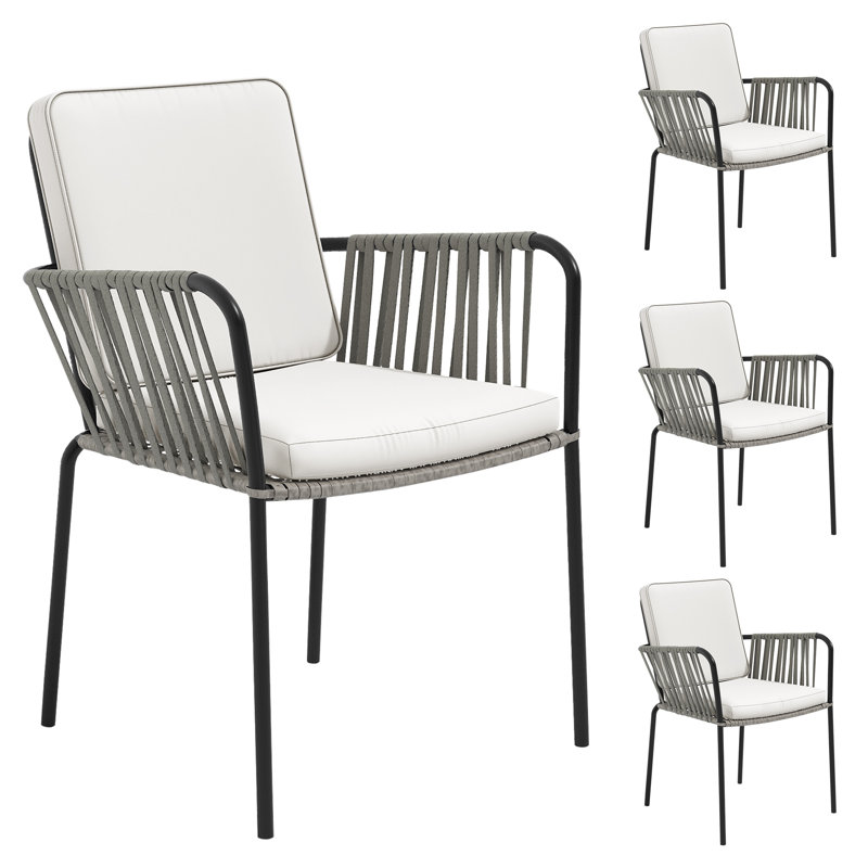 Edda Outdoor Stacking Dining Armchair with Cushion