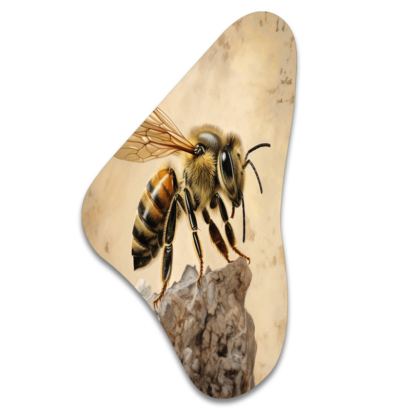 Elizebeth - Beeerang forme d'art mural en métal asymétrique, H 31 po x l 17 po