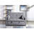 Light Grey Linen Fabric 3-In-1 Convertible Sleeper Loveseat With Side Pocket.