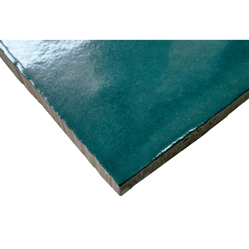 Carrelage mural en céramique aspect zellige 4 po x 4 po Zelij, Sarcelle