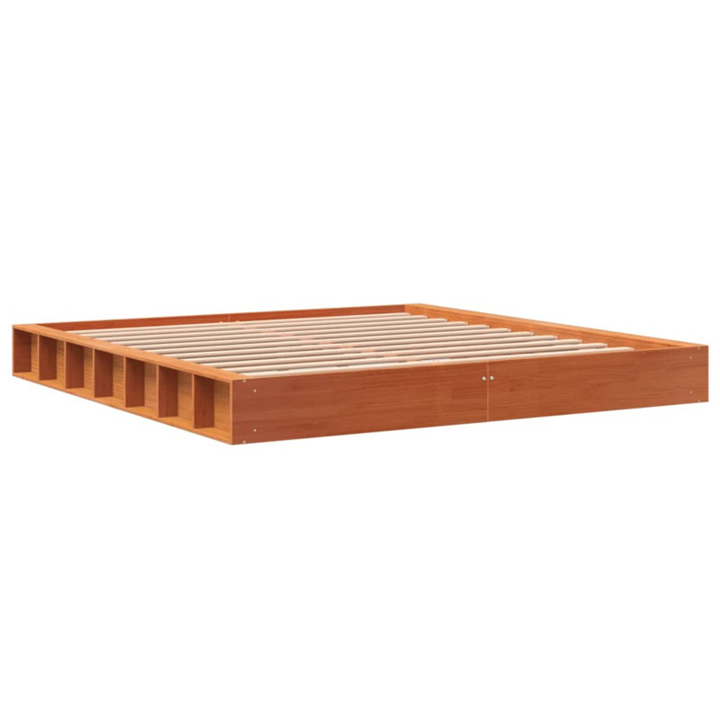 Friona Wood Platform Bed, Wax brown, Super King (6')