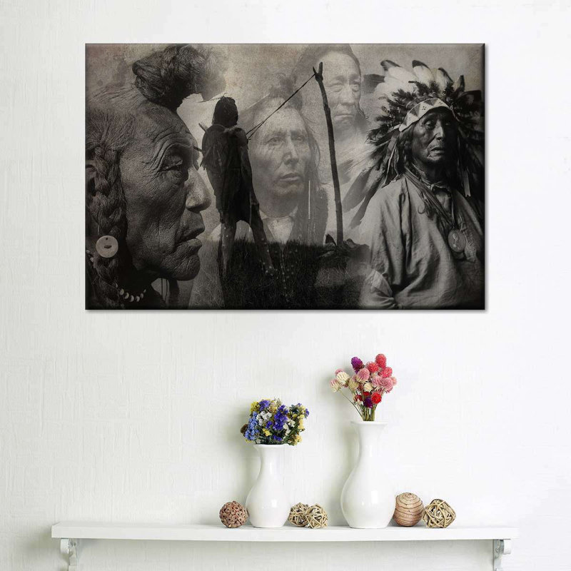 Native Indian Canvas Print, 8" H x 12" W x 1" D