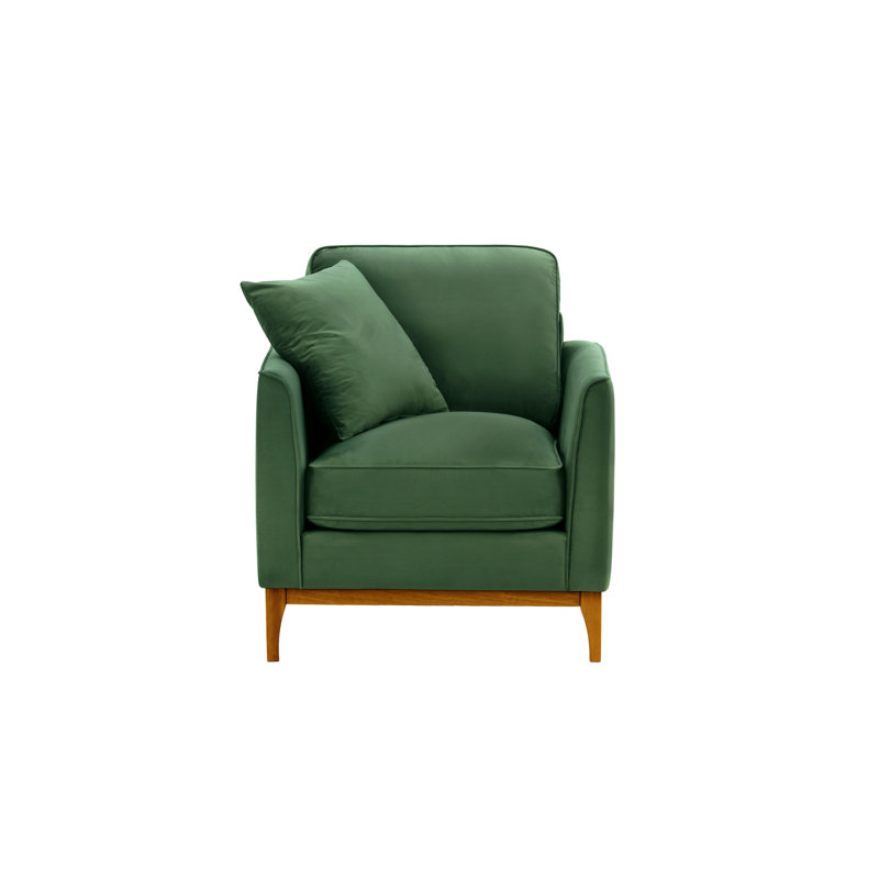 Jaar Upholstered Armchair, Walnut, Green