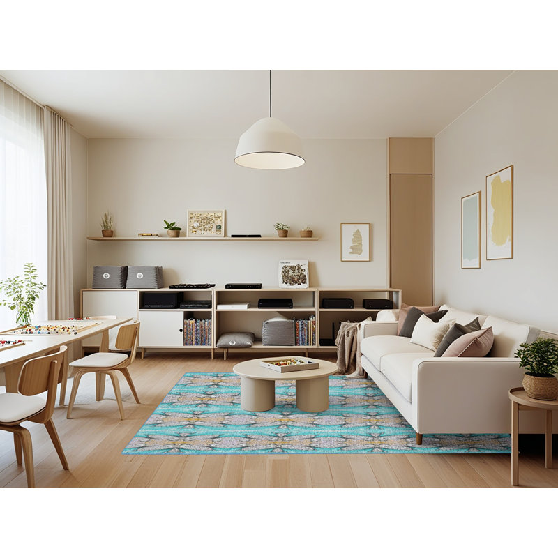Geometric Indoor Rug, Rectangle 7' x 9'