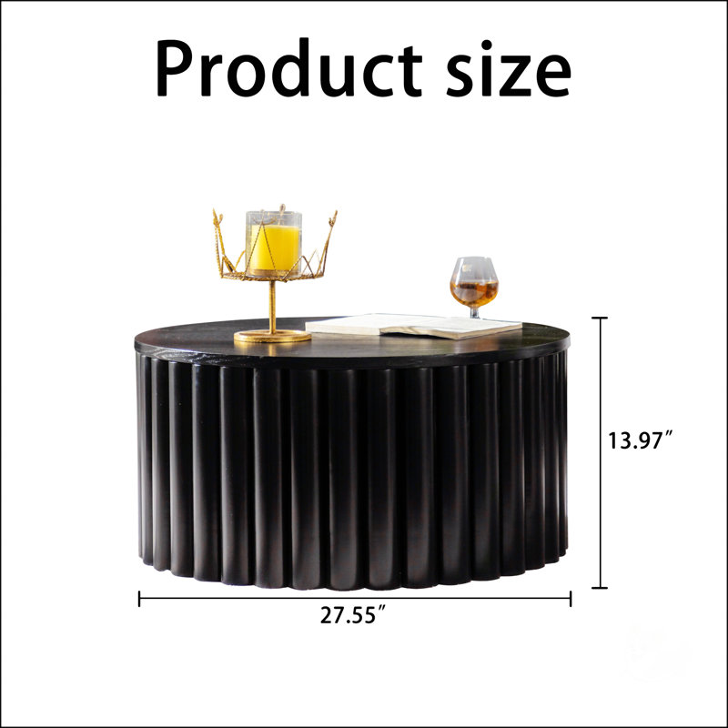 Table basse ronde, Noir
