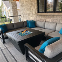 Sunbeam Table de foyer d'extérieur au propane / gaz naturel en aluminium  Sunbeam - noir mat et Commentaires - Wayfair Canada