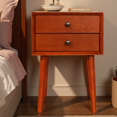 Table de chevet avec 2 tiroirs, petite table d'appoint avec rangement