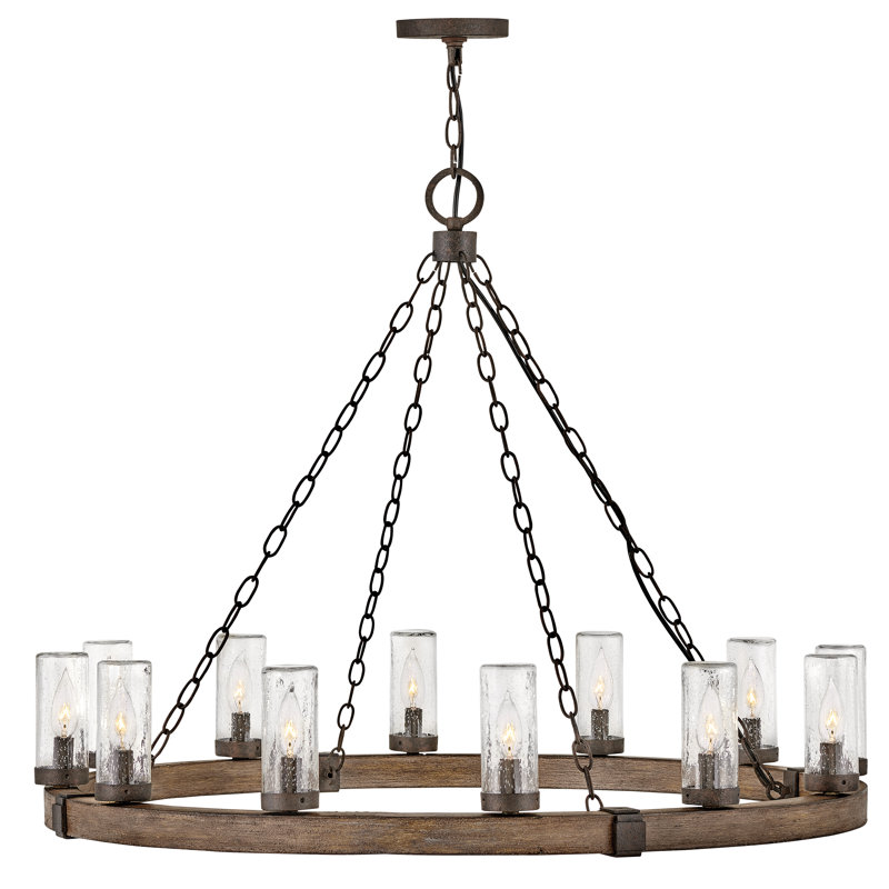 Lustre rustique d'extérieur à 1 lumière Sawyer, Séquoia