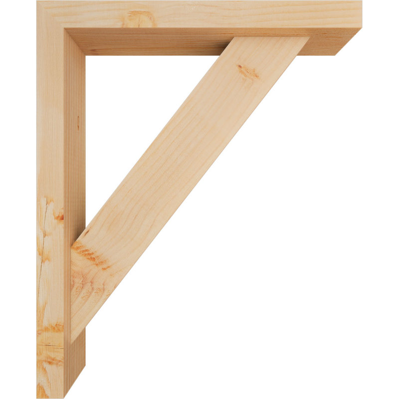 Traditional Block Bracket w/ Offset Brace, 22 x 18, 3 1/2"W Douglas Fir (Smooth)