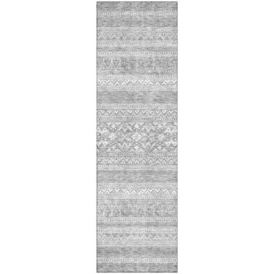 Premium Machine Washable Prisco Silver Rug