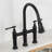 KRAUS Allyn Transitional Bridge Kitchen Faucet with Pull-Down Sprayhead-50465762-93762421