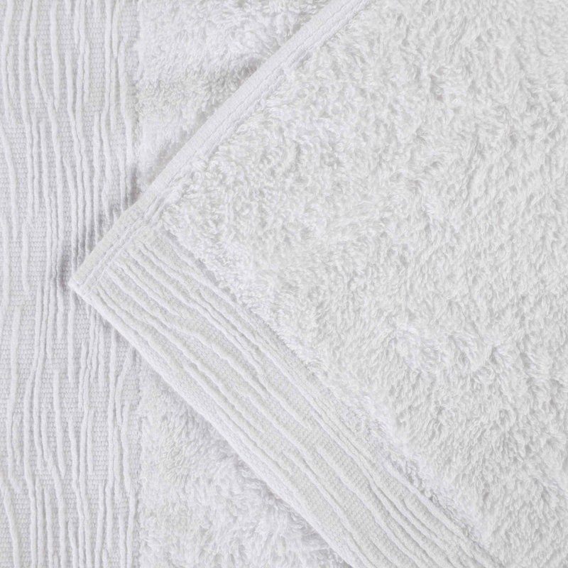 Rayon From Bamboo Cotton Blend Eco-Friendly Hypoallergenic Soft Solid Towel Set, White, 9 Piece Towel Set