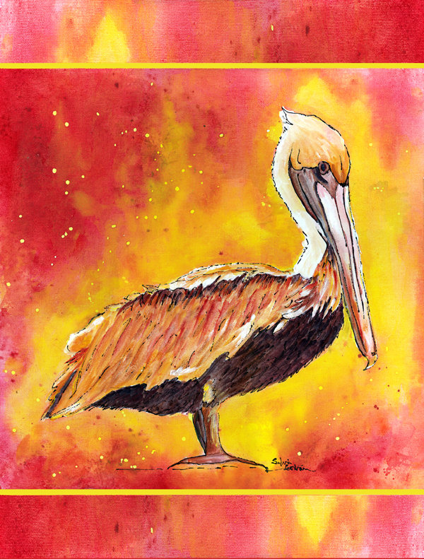 Drapeau de jardin à 2 côtés pelican