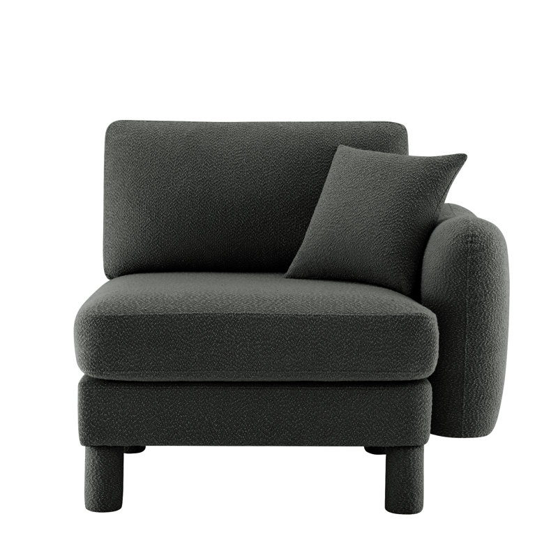 Lucas RSF Sofa W/Pillow Polyester -Dark Grey