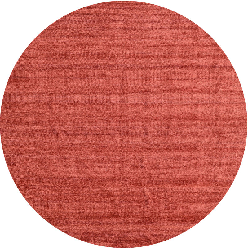 Tapis contemporain rouge, Rond 3 pi
