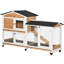 Enclos pour petits animaux 62 po en bois, toit en asphalte, plateau amovible, portes verrouillables, cage à cobaye en bois disponible en option, fiabilité, roues