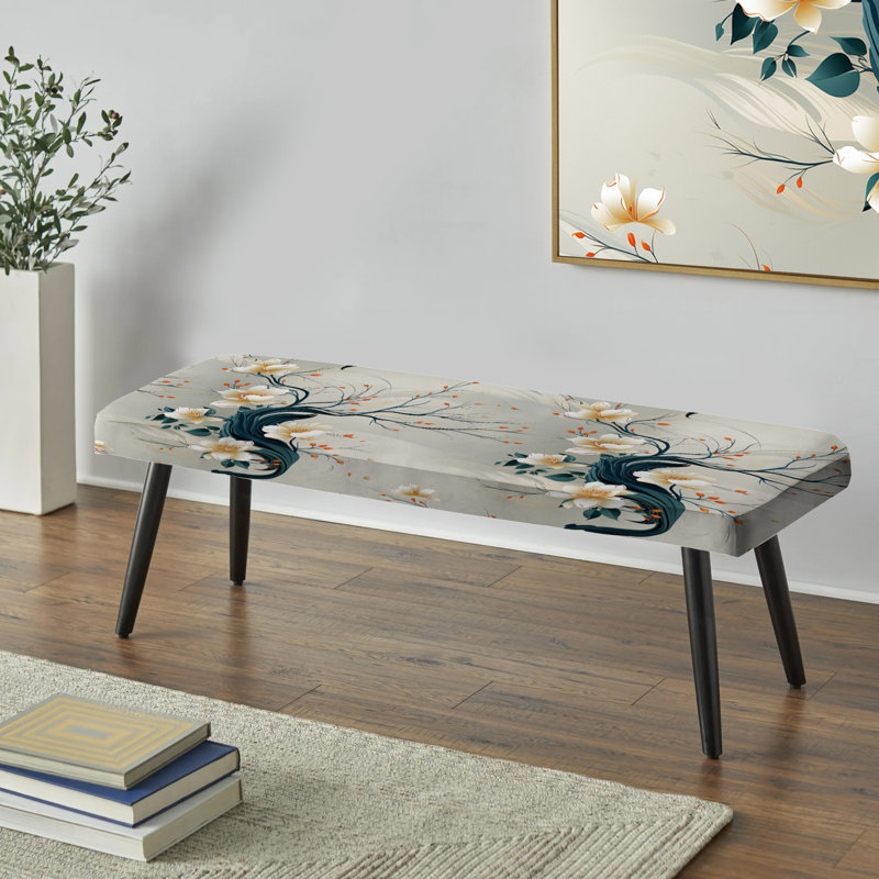 Banc rembourré noir Zen Elegance