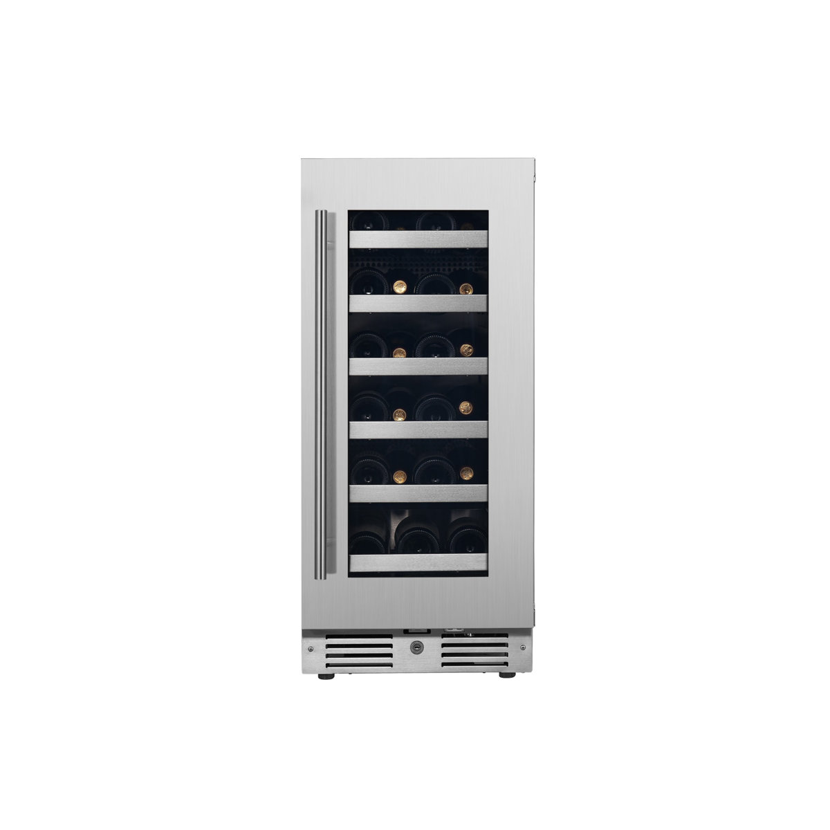 15 Inch Wide 23 Bottle Capacity Single Zone Wine Cooler with Alternating (Blue, White, Amber) LED lighting, Door Alarm, Touch Control Panel and Lockab | Fridge.com