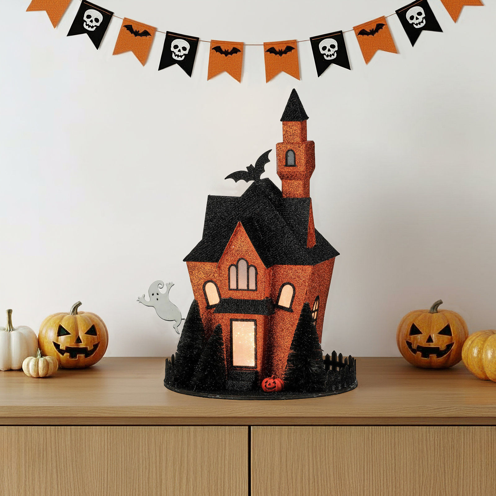 13.5" LED Cardboard Haunted House