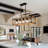 Adjustable 5-Light Farmhouse Rustic Linear Pendant Light Walnut-1193145247-1205686904