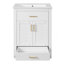 Meuble-lavabo 24 po avec lavabo en céramique intégré, armoire de salle de bain avec 2 portes, 1 tiroir basculant, meuble-lavabo simple pour salle de bain petite et moyenne, blanc-86871035
