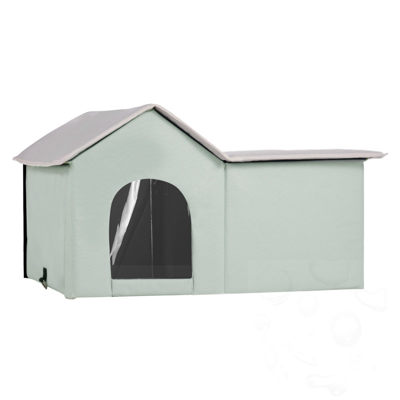 Foldable Cat House With Heated Pad