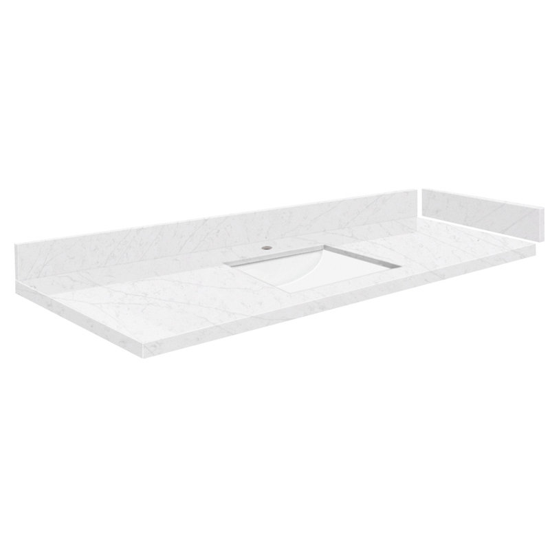 Dessus de meuble-lavabo simple 58,25 avec 1 trou de robinet, Statuario