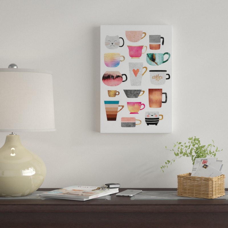 «Coffee Cup Collection» par Elisabeth Fredriksson, reproduction sur toile tendue, H 12 po x l 8 po x P 0,75 po, Toile tendue