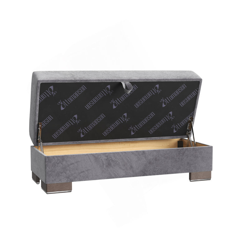 Repose-pieds rembourré avec rangement Collection, Gris