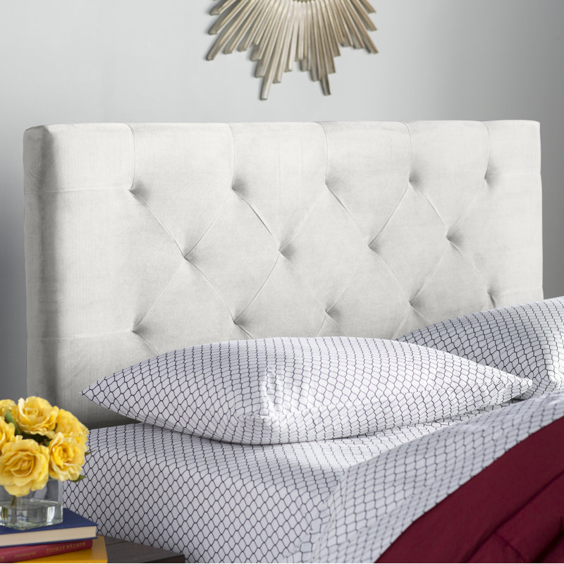 Tête de lit en tissu d'ameublement Brennan, Double / Grand, Huître