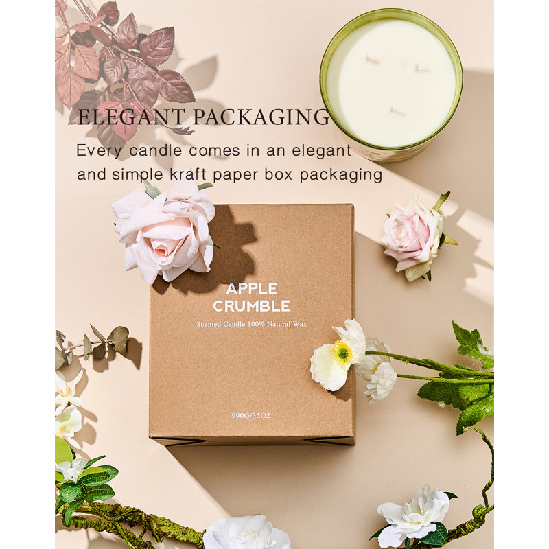 Bougies de jasmin M & Sense hautement parfumées à 3 mèches, 35 oz, 150 heures, bougies en pot extra grandes pour les femmes, bougie d'aromathérapie en cire de soja naturelle pour soulager le stress, méditation, yoga, spa